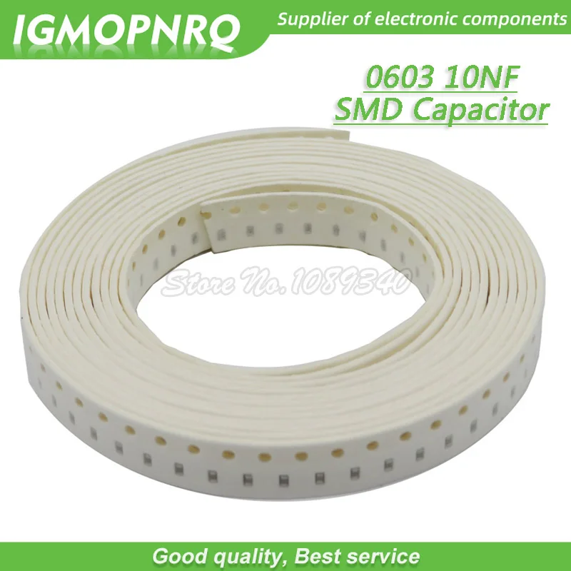 4000PCS 0603 10nF 0.01uF 103K 50V X7R 10/% SMD Ceramic Capacitors