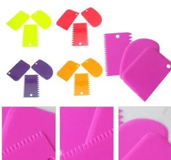 

100sets New color scraper three pieces of cream plastic scraper cake cutting knife