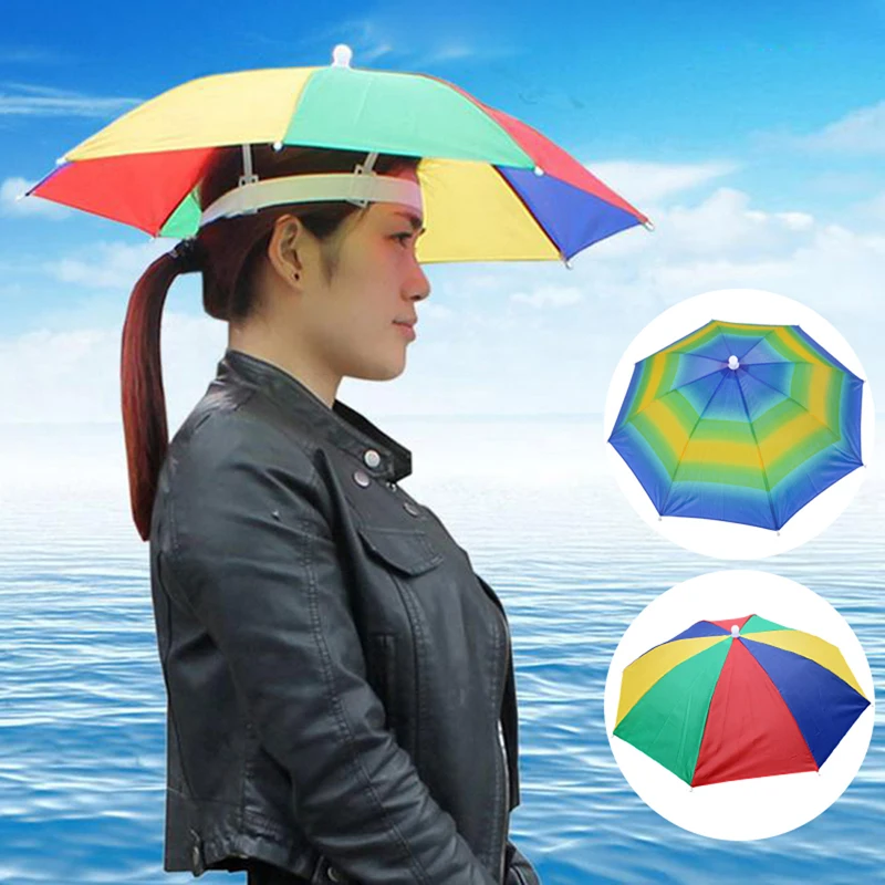 

Adisputent Foldable Rain Gear Fishing Hat Headwear Umbrella for Fishing Hiking Beach Cap Head Hats Outdoor Camping