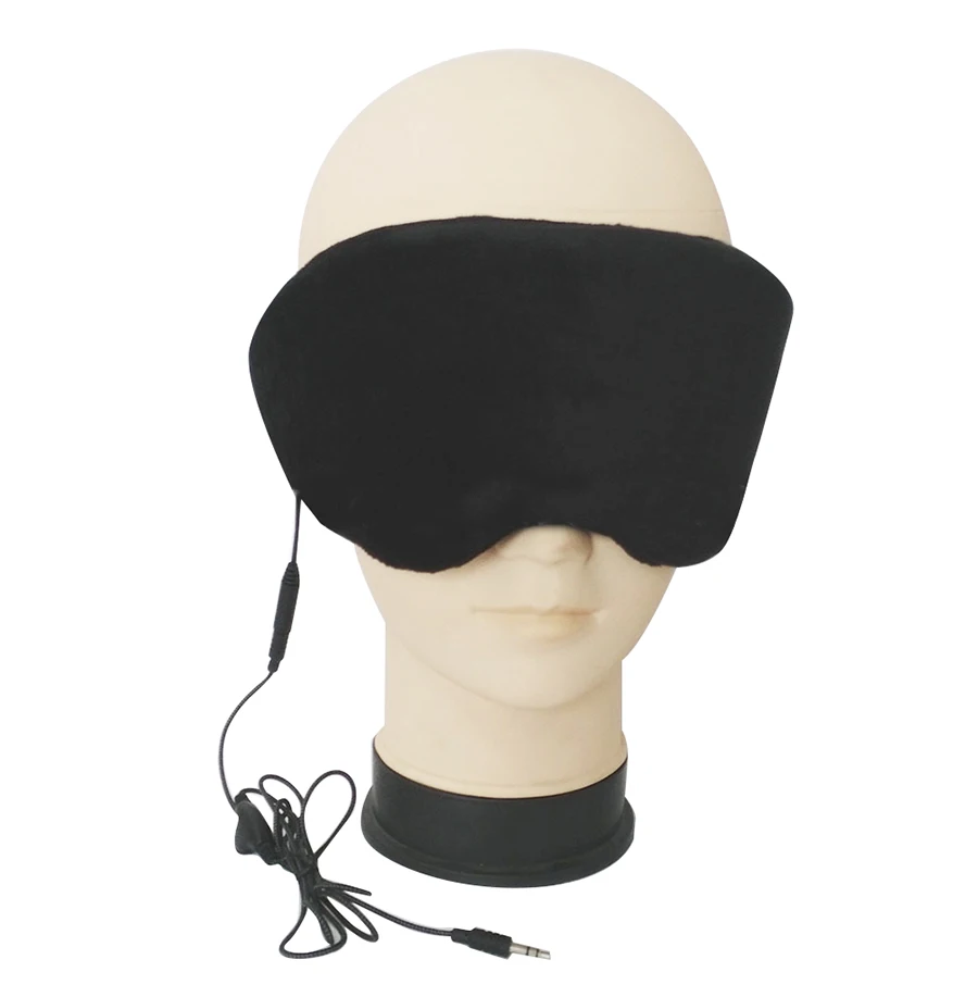 New style Sleep Mask Black Eye Cover Dark Rest Relax Music Headphones
