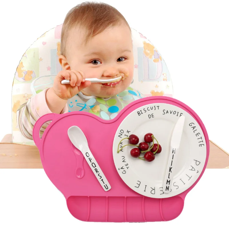 Kids Baby Silicone Placemat Sucker Slip-resistant Waterproof Snack Mat Kid Dinner Table Feeding Food Plate Tray Dish NSV