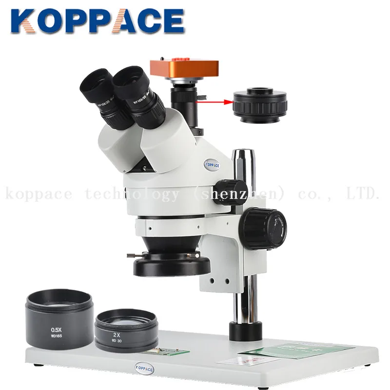 

KOPPACE 3.5X-90X HDMI Full HD Microscope 21MP 1080P 60FPS Large platform Trinocular stereo Mobile phone repair microscope