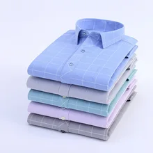 Корейский стиль для мужчин s отложной воротник рубашки с длинными рукавами Повседневное облегающая в клетку рубашка Бизнес работы рубашк