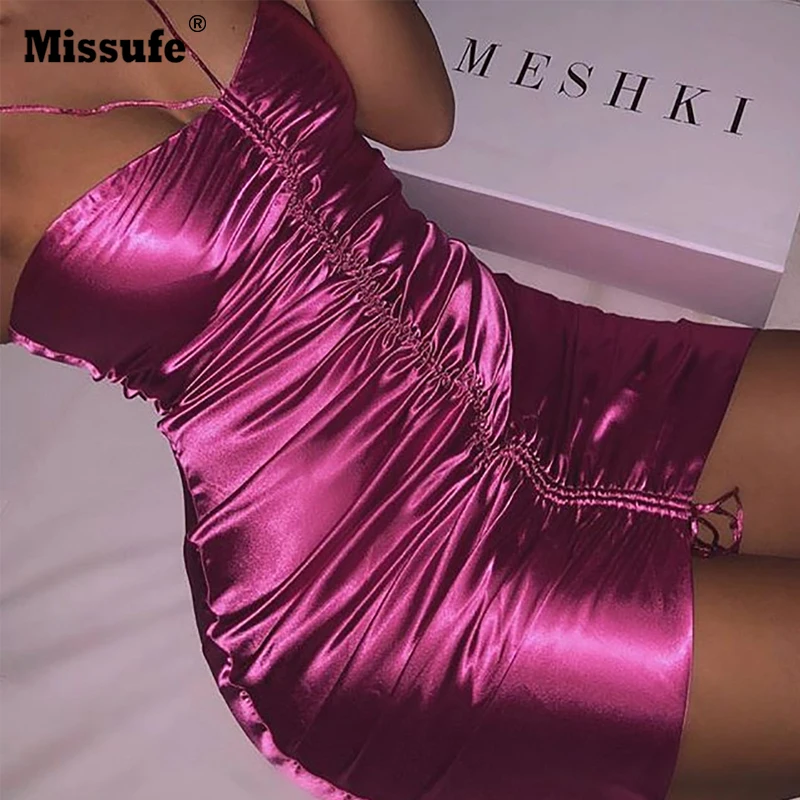 

Missufe 2019 Strapless Neck Drawstring Mini Bandage Dress For Women Pencil Slim Bodycon Solid Party Female Vestidos Summer Dress