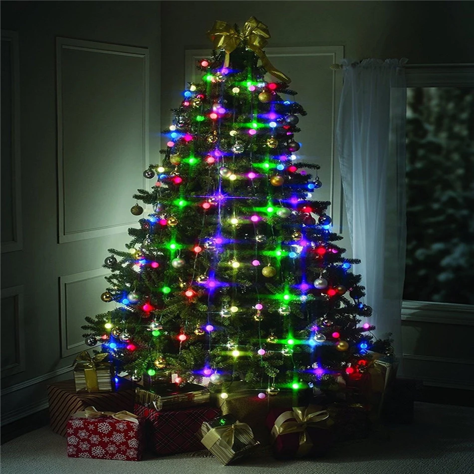64 and 48 Colorful LED Star light Shower Christmas Tree Light Optical