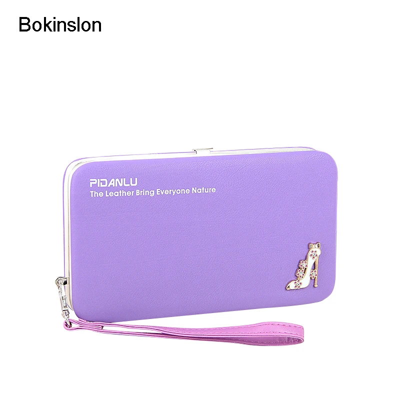 

Bokinslon Coin Purse For Woman Small Fresh PU Leather Women Long Section Purse Multifunction Luscious Ladies Wallets Purse