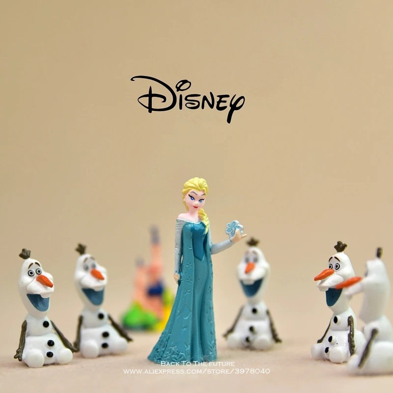 Disney Frozen Elsa princess snowman 3-5cm Action Figure Posture Anime Decoration Collection Figurine Toy model for children gift