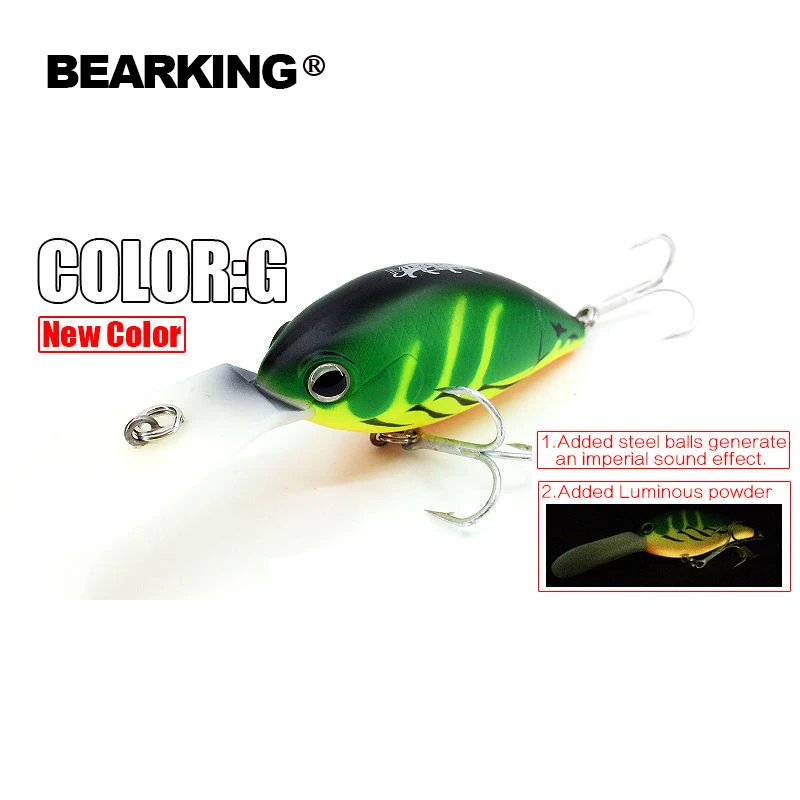 Only for promotion, no benifit fishing lure  Bear king crank 65mm&16g   dive 2.5-3.2m,5pcs different colors each set