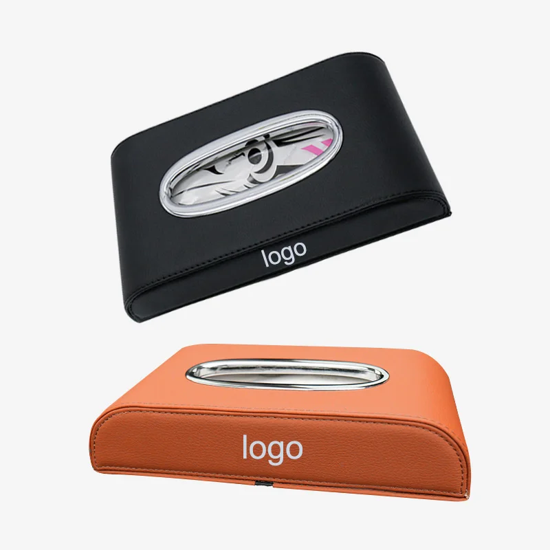 

QHCP PU Car Tissue Box Paper Rack Logo Sign Elegant Tissue Box For Lexus RX300 450H NX200 200T ES200 300H IS CT GS Car Styling