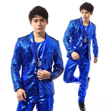 S-5XL! хан издание культивировать свою мораль костюмы мода и индивидуальность мужской для певца, танцора синий певицы одежда