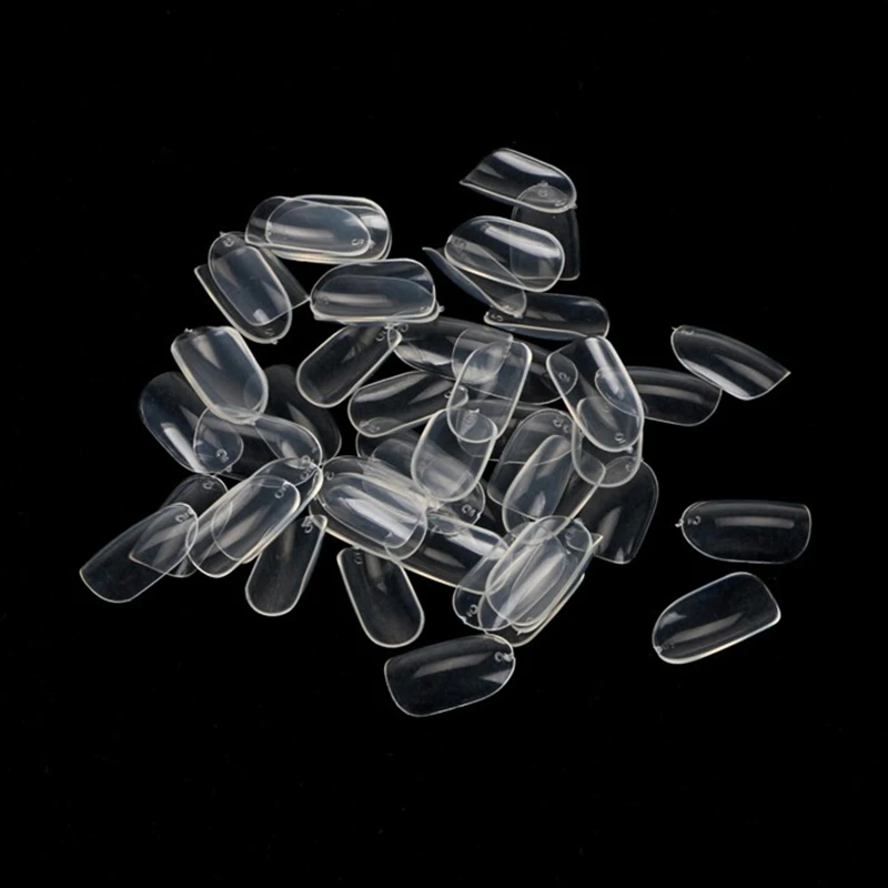 

500PCS/Pack Transparent Round Short Nail Tips Clear False French Nail Tips Acrylic UV Gel Full Cover Nail art Tips False Nails