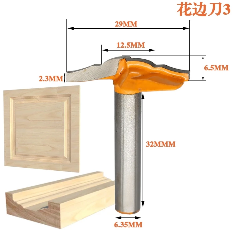 

Free shipping 1pcs High Quality Roundover Bit with Bearing 6.35mm shank Dovetail Router Bit Cutter wood working