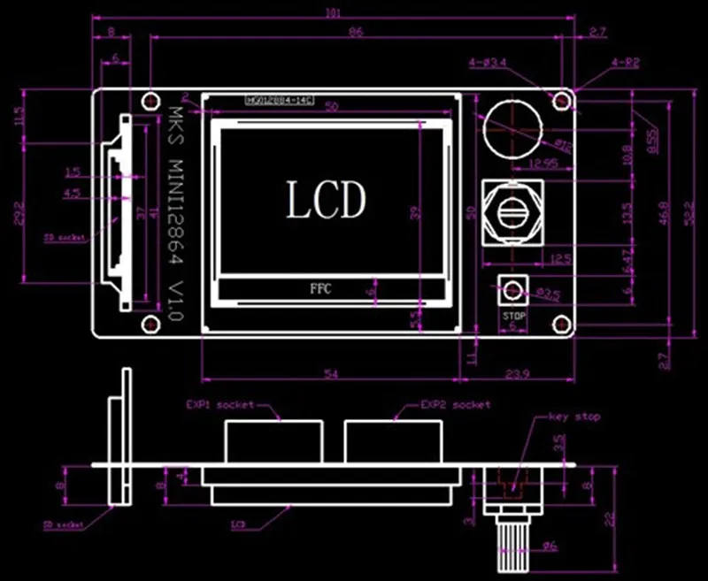 MKS MINI12864 lcd mini 12864 умный дисплей 3d принтер Reprap Reprapdiscount контроллер полный