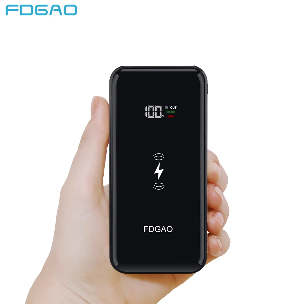 

FDGAO QI Wireless Charger Power Bank 20000mah External Battery Digital Display Powerbank for iphone XS X 8 Samsung S9 S8 Note 9