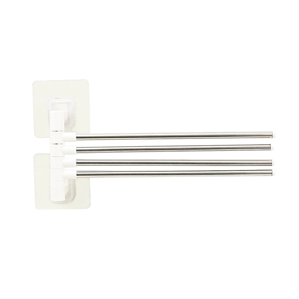 

Stainless Steel Wall-mounted Towel Rack Adhesive Rotatable Holeless Towel Hanger for Bathroom Dish Washing Towel Kitchen