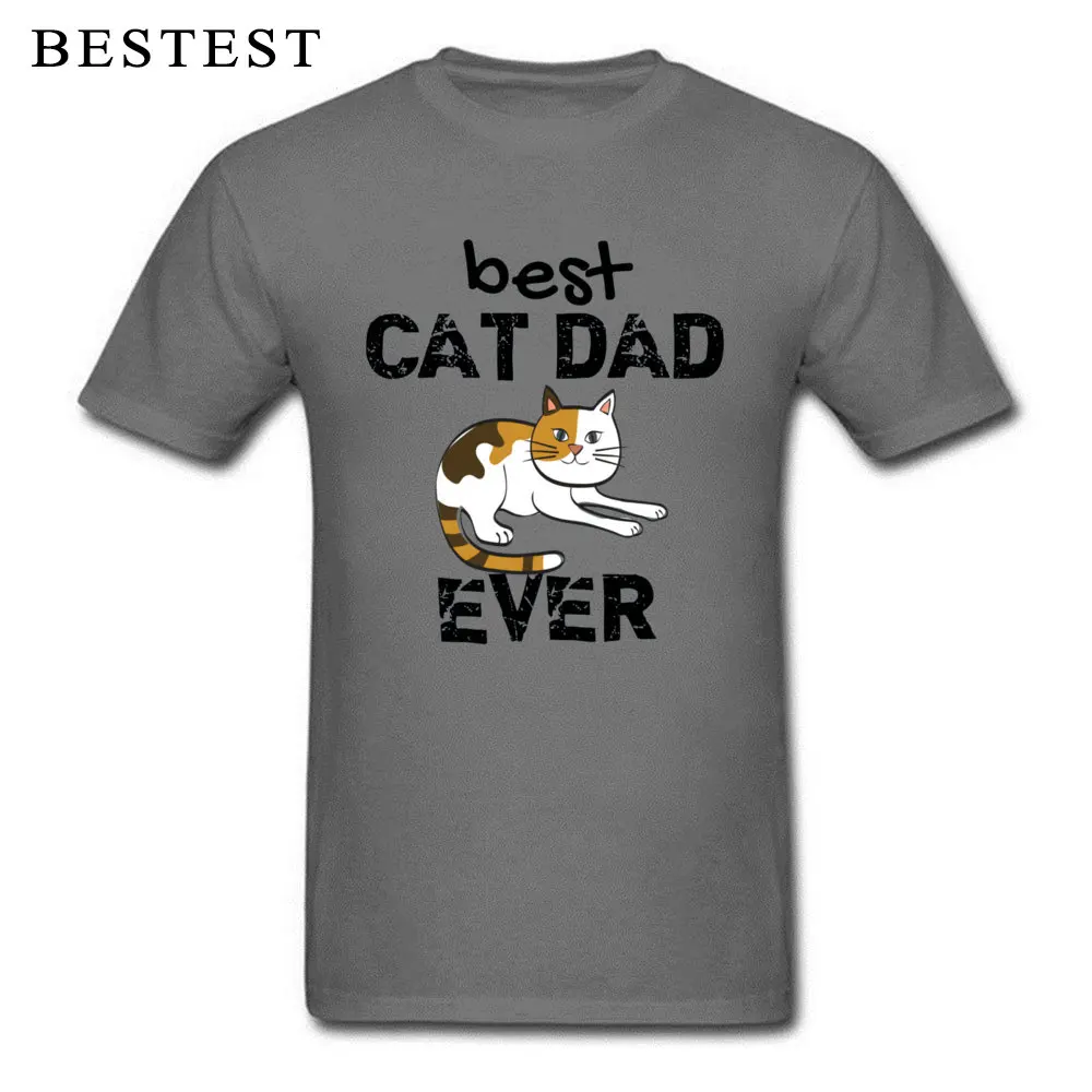 Printed Best Cat Dad Ever 17823 Crewneck T Shirt Father Day Tops T Shirt Short Sleeve for Men Coupons All Cotton T Shirts Best Cat Dad Ever 17823 carbon