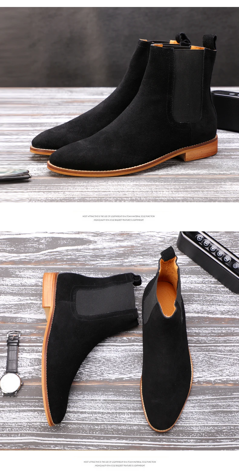 Men's Boots Casual Men Shoes Winter Mid-Calf Chelsea Boots Men Boot Genuine Leather Ankle Autumn Men Winter Boots Big Size 45-48 (6)
