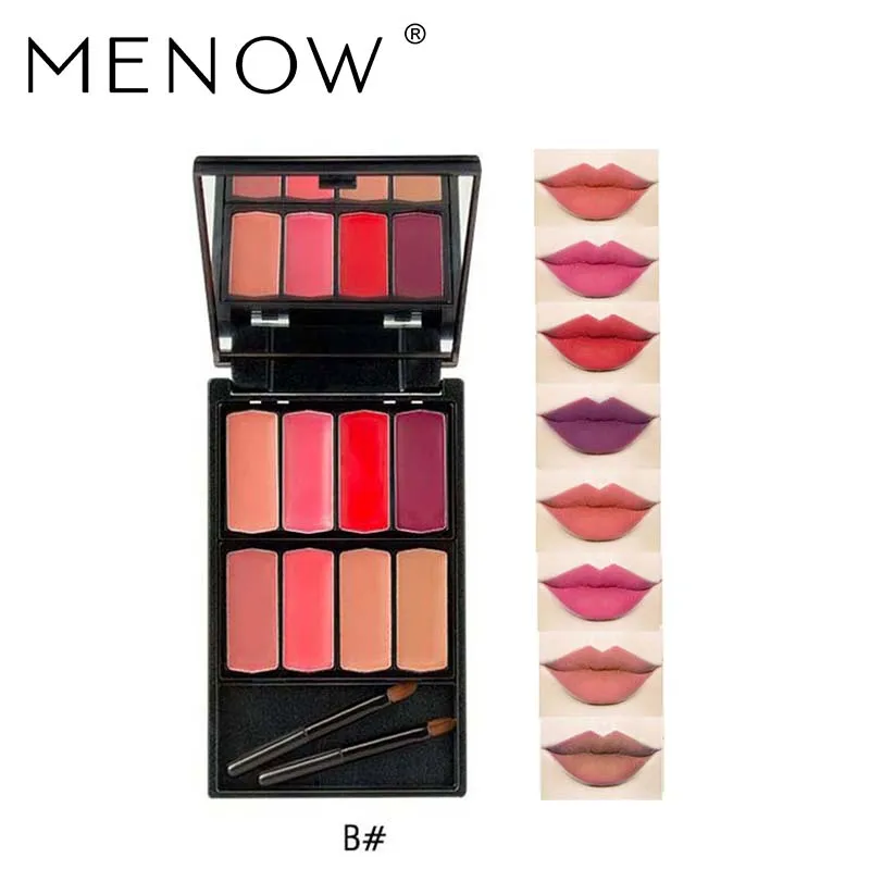 Menow Brand 8 colors Lip Gloss Palette Makeup Waterproof Long Lasting Moisturizer Lipsticks Women beauty lips Cosmetic L501