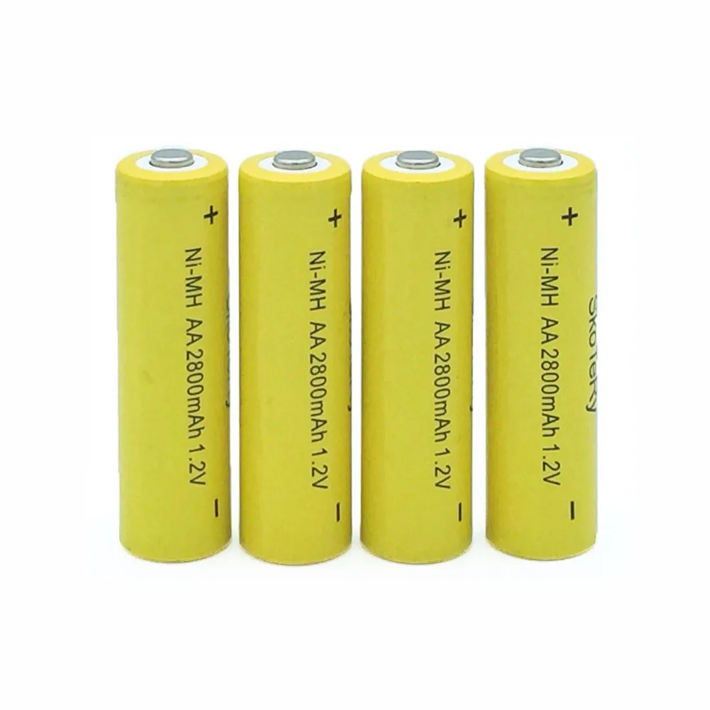 4 шт AA Ni-MH 1,2 V AA перезаряжаемая 2800mAh нейтральная батарея аккумуляторная батарея АА батареи