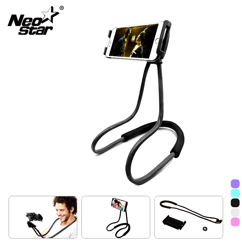 

Lazy Neck Phone Holder Stand For Xiaomi Pocophone F1 360 Degree Rotation Mobile Phone Mount Bracket Holder For Huawei Mate 20RS