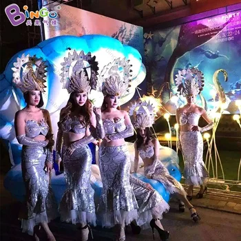 

2018 Hot Sale 8.2ft LED lighting inflatable seashell with digital print vivid sea shell toy for party show stage decoration