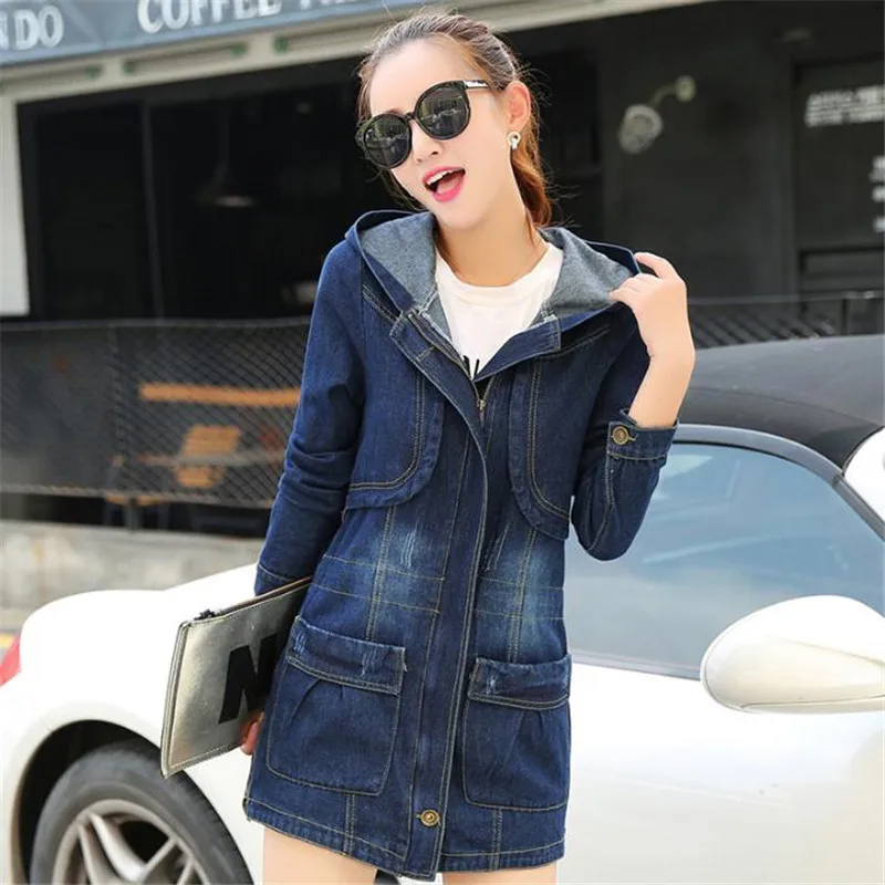 

S-3XL 4XL Plus Size Jeans Jacket Women 2017 Autumn Winter Coat Slim Denim Jacket Women Coats Vintage Jeans Basic Coat Female