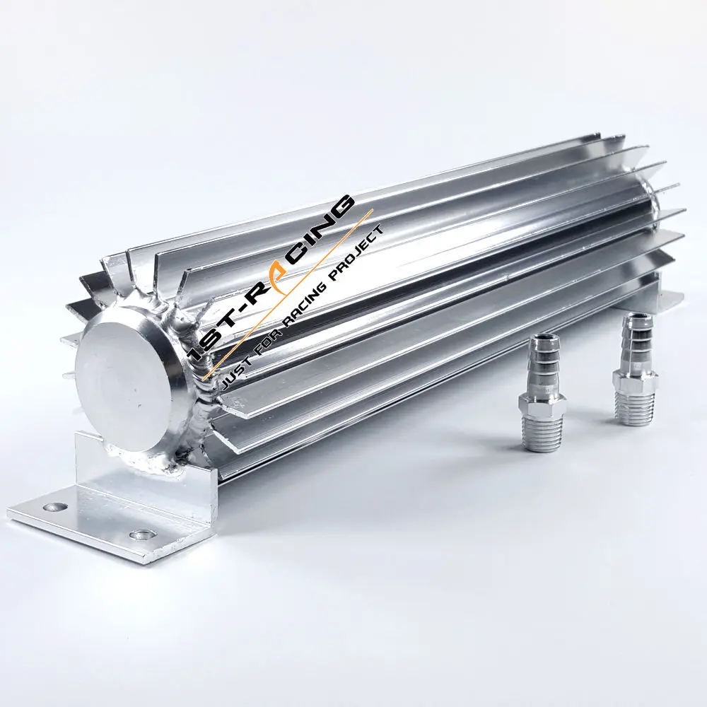 Universal 18 Inch Transmission Oil Cooler Kit ROUND DUAL PASS TUBE AND