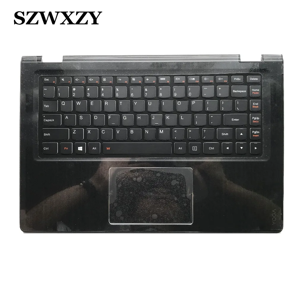 5CB0H35619 For Lenovo Yoga 3 1470 TOP COVER Laptop Keyboard Palmrest Cover US Layout with Touchpad Backliting keyboard black | Компьютеры