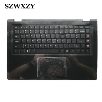

5CB0H35619 For Lenovo Yoga 3 1470 TOP COVER Laptop Keyboard Palmrest Cover US Layout with Touchpad Backliting keyboard black