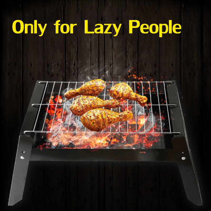 Outdoor Camping BBQ Barbecue Grill Easy to Use Portable Barbecue Oven for Lazy People Convienient Picnic Tools EDC Travelling