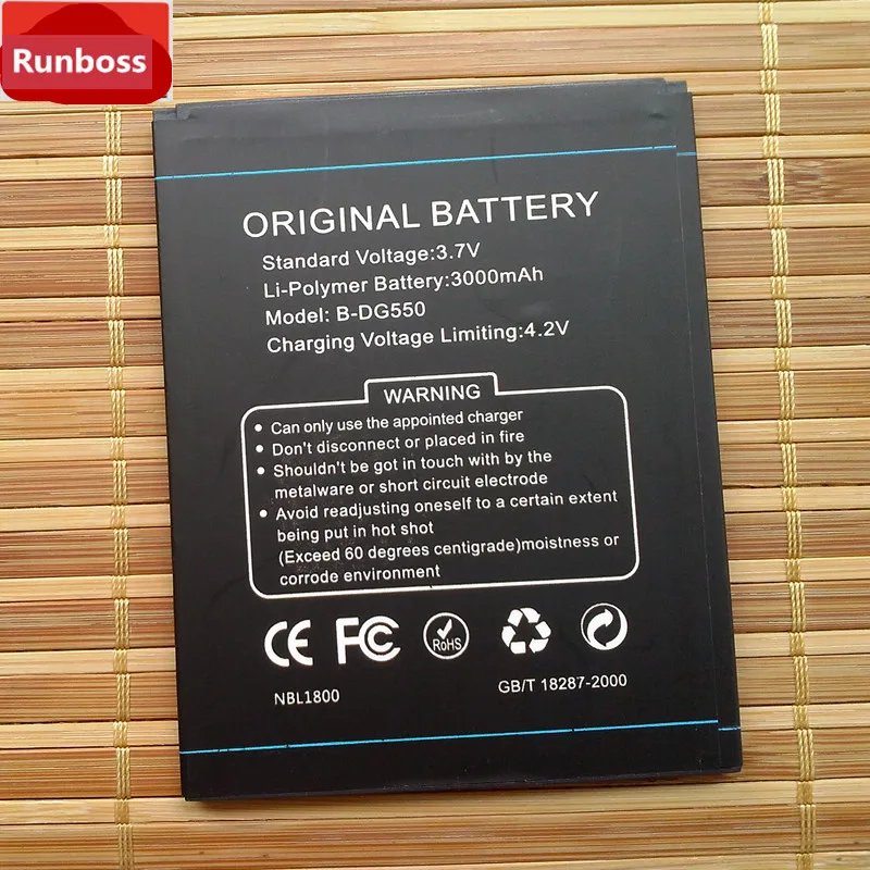 

Runboss For DOOGEE DG550 Battery B-DG550 3000MAH Li-polymer Battery For DOOGEE DAGGER DG550 Cell Phone