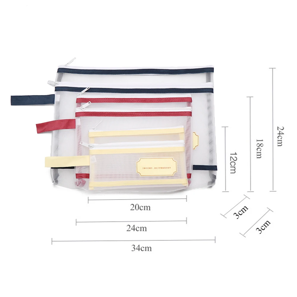 1 предмет A4/A5/A6 Нейлоновая Сетка файла документа двойной карман пенал на молнии Тетрадь сумка для хранения канцелярских принадлежностей