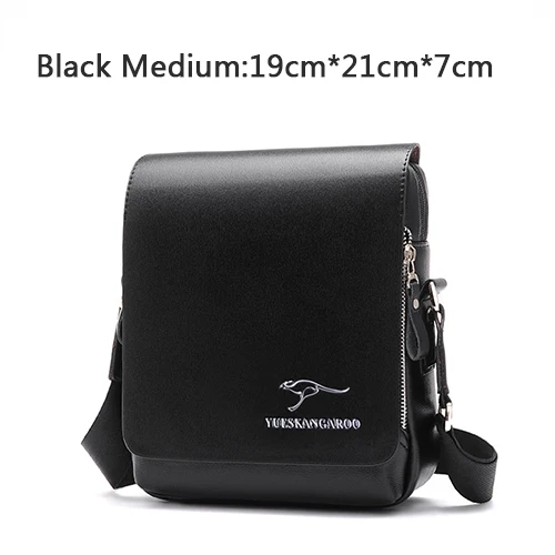 YUES, кенгуру, известный бренд, из искусственной кожи, мужская сумка, повседневная, деловая, мужская, s, сумка-мессенджер, Ретро стиль, через плечо, мужская сумка, bolsas - Цвет: Black Medium