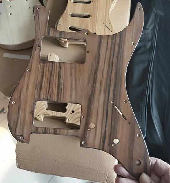 Ручной работы Pickguard ashtree#1605H-4 Электрический S trat гитара дерево SSS - Цвет: HH WOOD COLOR