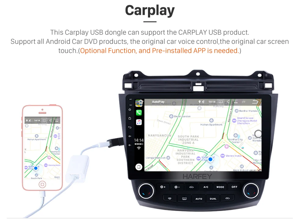 Top Harfey 10.1 inch Android 8.1 GPS Navigation 2Din Car Radio Multimedia Player Wifi Head Unit For Honda Accord 7 2003 2004-2007 9