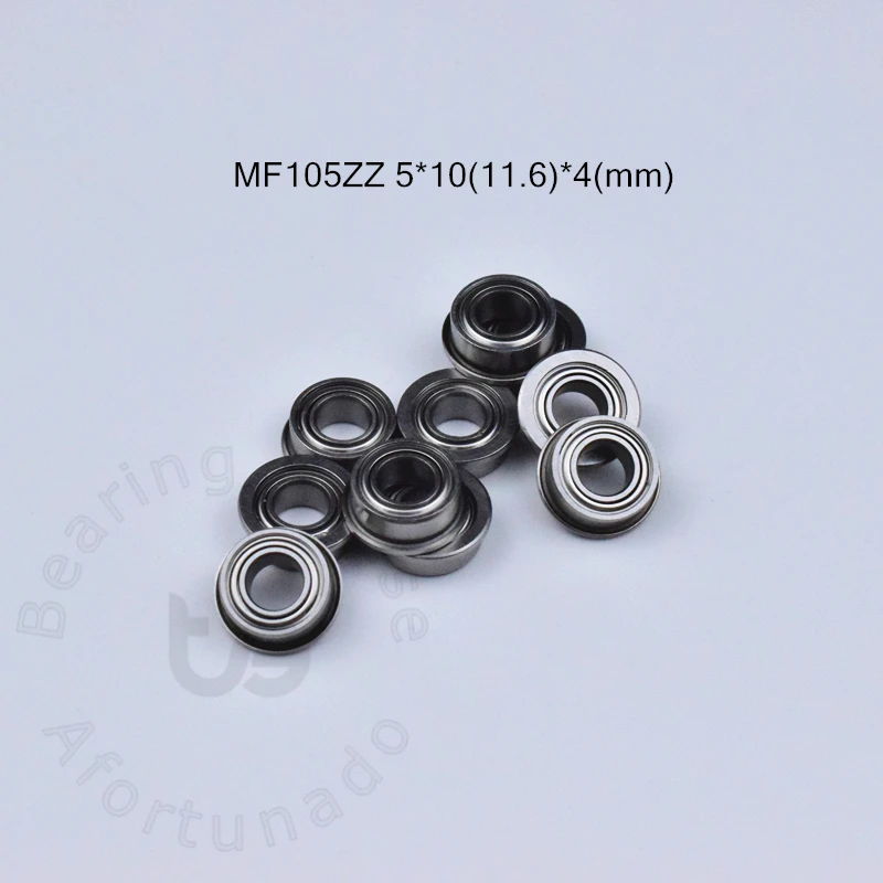 MF105ZZ 5*10(11.6)*4(mm) 10pieces free shipping bearing ABEC-5 ABEC-5 Flange bearings MF105 MF105Z MF105ZZ chrome steel bearing afbeelding