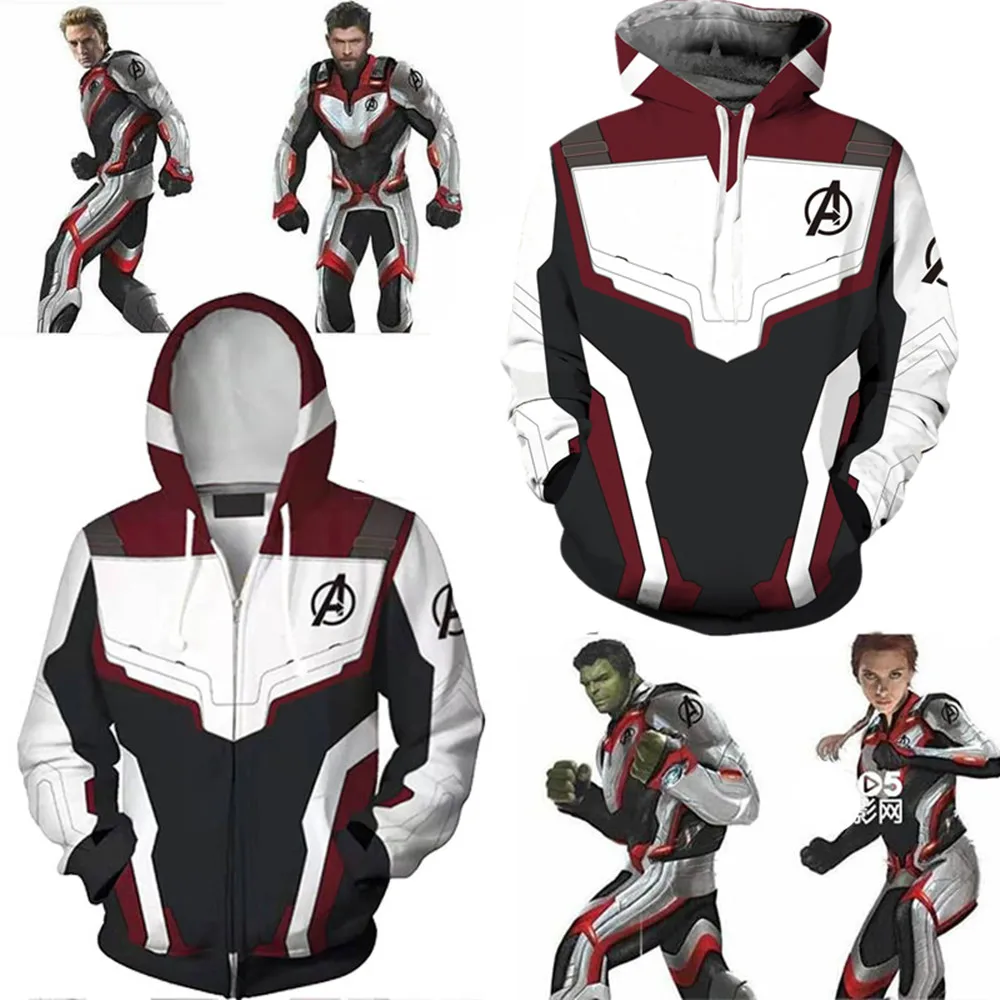 Cosplay Movie Avengers Endgame Quantum Realm Sweatshirt Jacket for Unisex 3D Print Sweater Adult Game Uniform