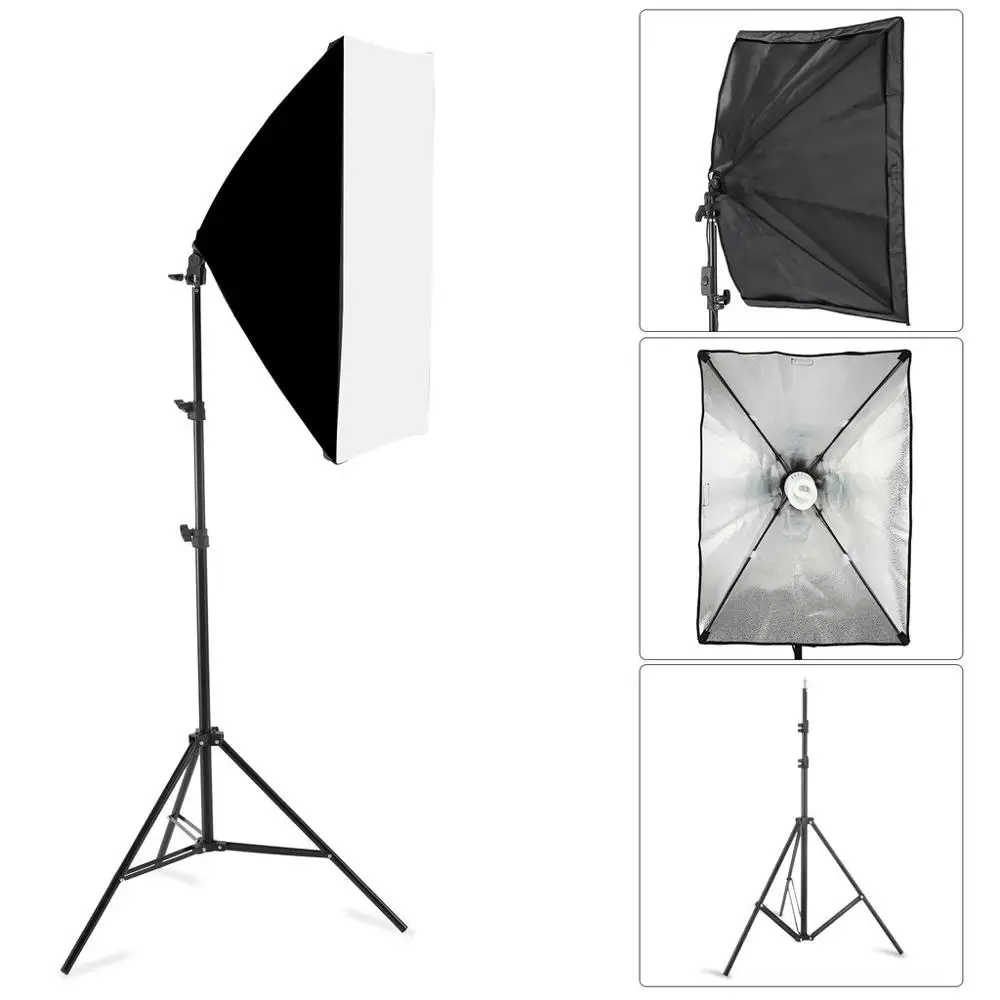  Photography Lighting Accessories 50*70CM Softbox Lightbox With E27 Socket Lamp Holder + 2m Light St