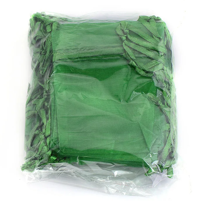 Случайные Смешанные цвета упаковки ювелирных изделий Organza Сумки Из Органзы 7x9 см, свадебные подарочные сумки и мешки, 50 шт./партия - Цвет: Dark Green