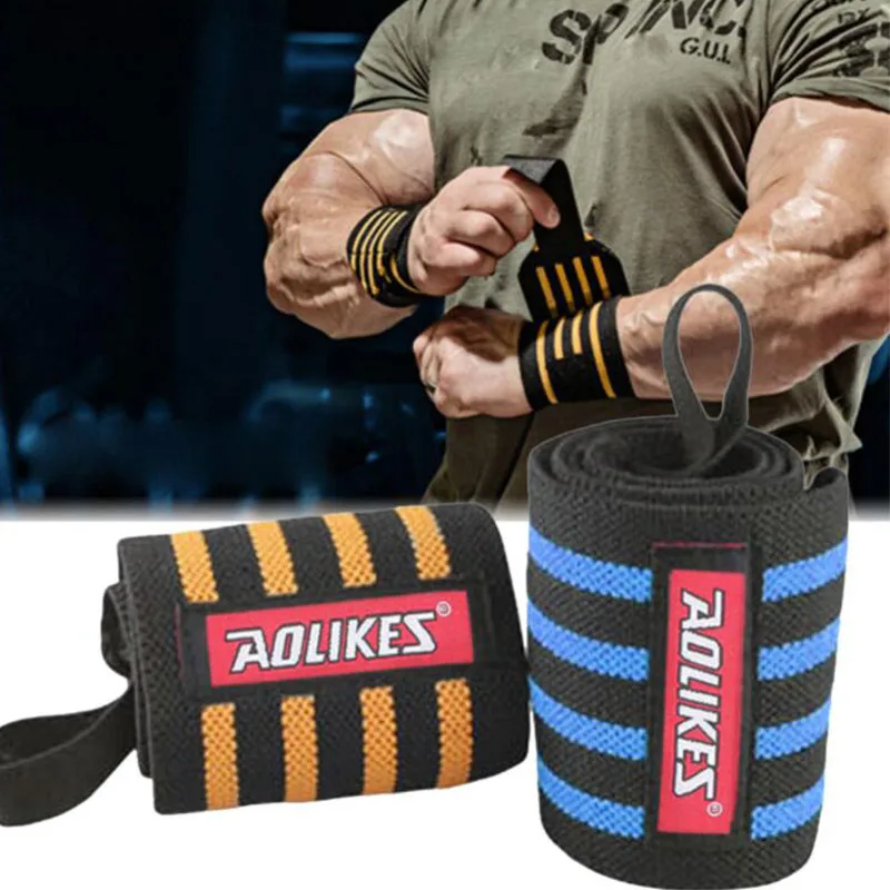 2PCS COOL Men Weight Lifting Wrist Band Anti sprain Wrist Support Gym