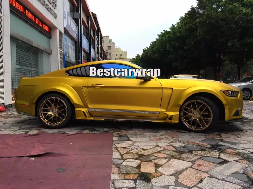 

Ice Gold Matte chrome Car Vinyl Wrap Sticker Film With Air Channels / bubble Free 1.52x20m 4.98x66ft