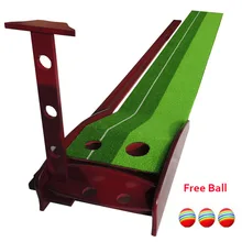 30X300CM Wood Indoor Golf Putting Trainer Professional Practice Set Training Mat Mini Golf Putter Green with Fairway Free Ball