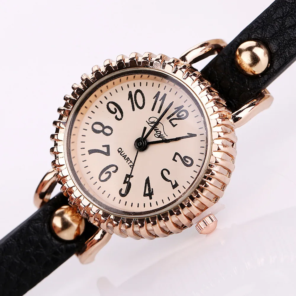 Duoya Женская мода Повседневный Браслет En Cuir Montre-Bracelet Femmes Robe relogio feminino жемчужные часы horloges женские часы B30