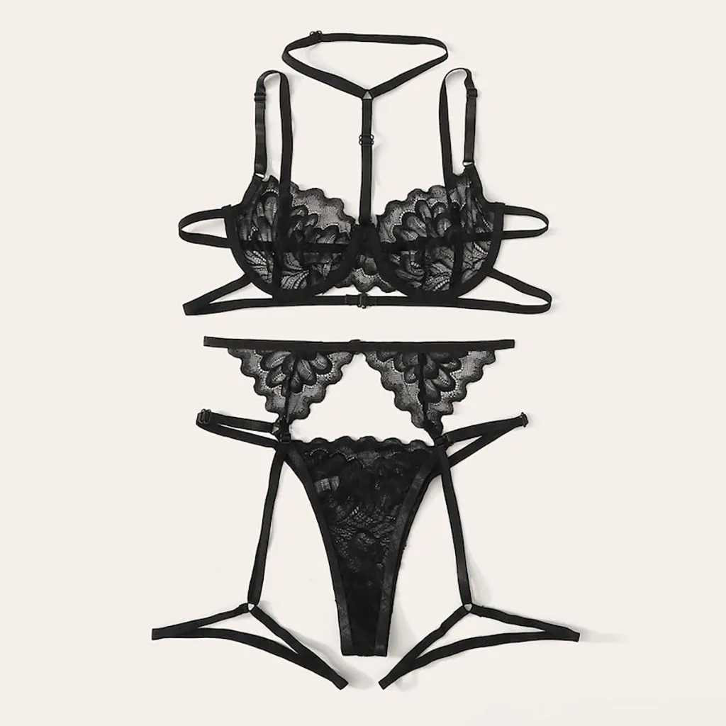 

2pc Set Women Intimate Sleepwear Robe Sexy Lingerie Costume Night Gown Underwear Comfortable Tops Briefs Jockstrap Bra Sets*