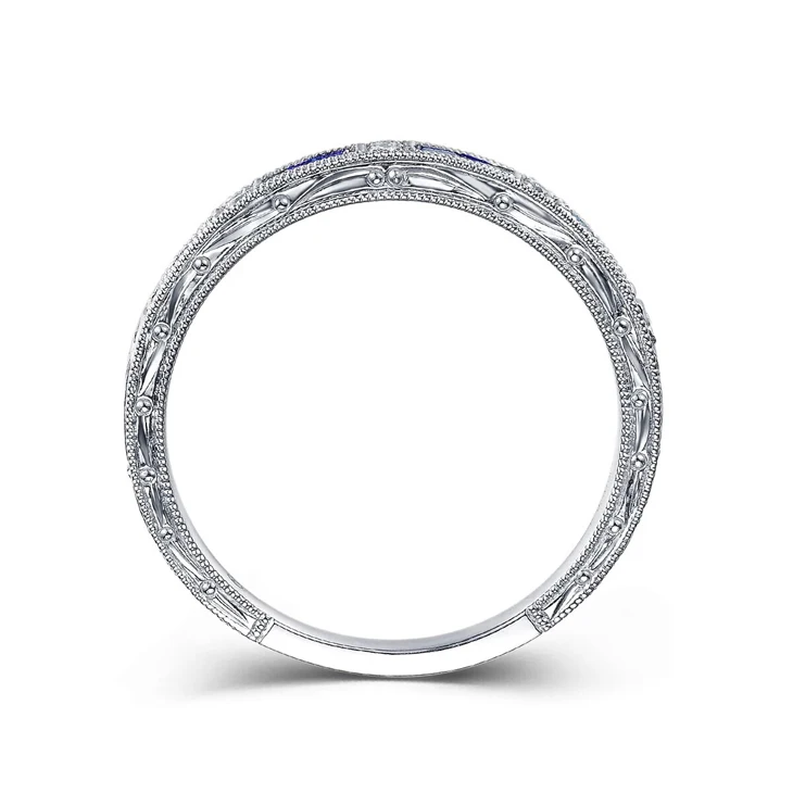 Бренд ZOCAI кольцо натуральный сапфир 0,50 КТ Сертифицированный сапфир 18 к белое золото кольцо обручальное кольцо