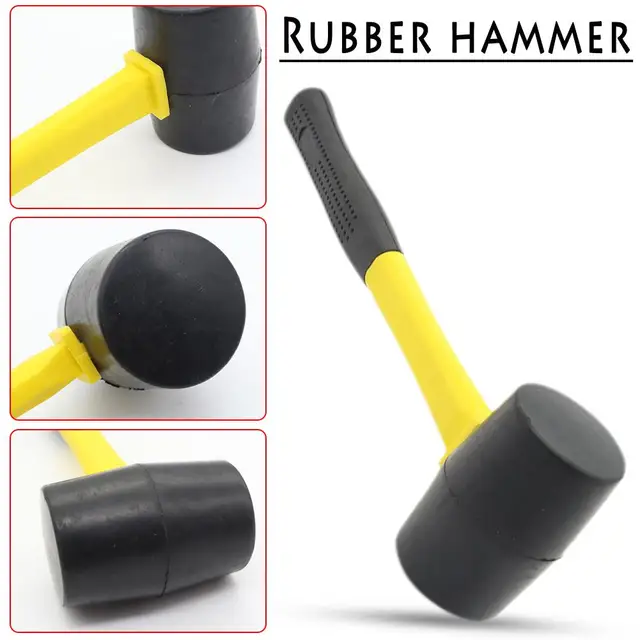 Wooden Floor Tile Installation Rubber Hammer Mallet Wooden Handle Double Head Rubber Hammer Multifunctional Repairing Hand Tool
