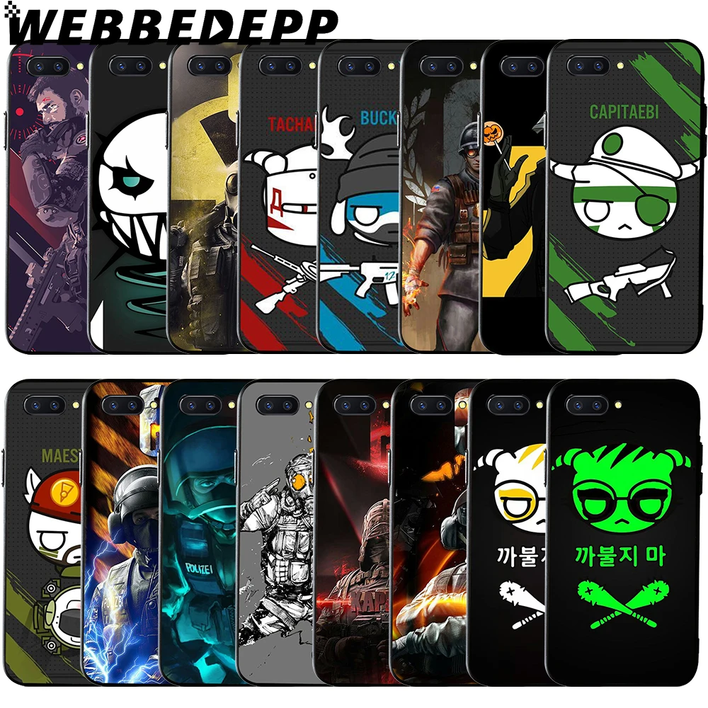 WEBBEDEPP мультфильм Радуга шесть осада мягкий чехол для Huawei Honor 6 7A Pro 7C 8C 7X 8X 8 9 10 lite