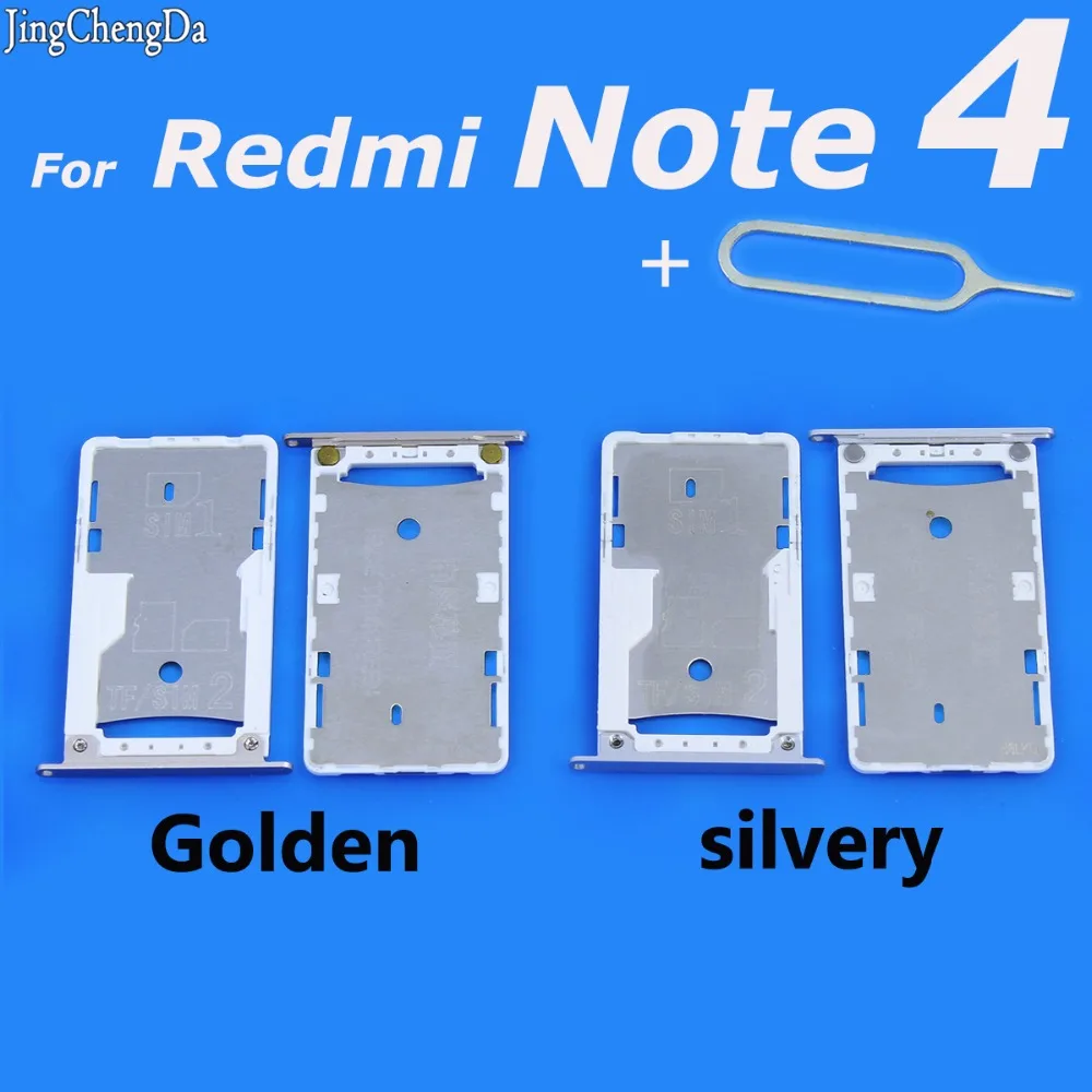 JCD Micro Sim карты лоток для Xiaomi Redmi Note 4 SD слот для карт памяти держатель Сменные Запчасти для лотков Золотой/серебристый