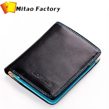 

Brand Wallet 2016 MONTHAUS Genuine Leather Male Wallet Short Design First Layer Cowhide Purse Horizontal Vintage Men Bag