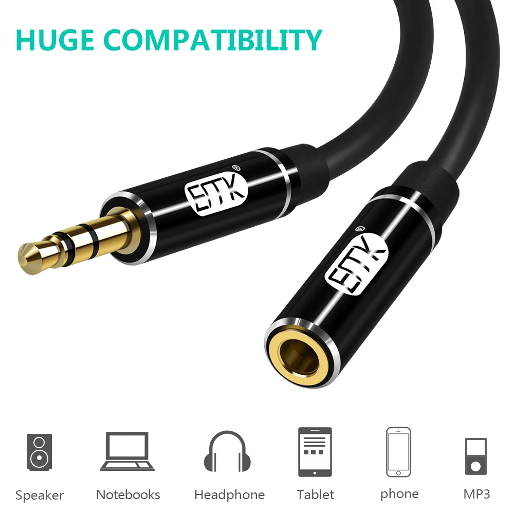 EMK мм 3 5 удлинитель мужчин и женщин продлить аудио кабель 1 м 2 0 jack Extender шнур для